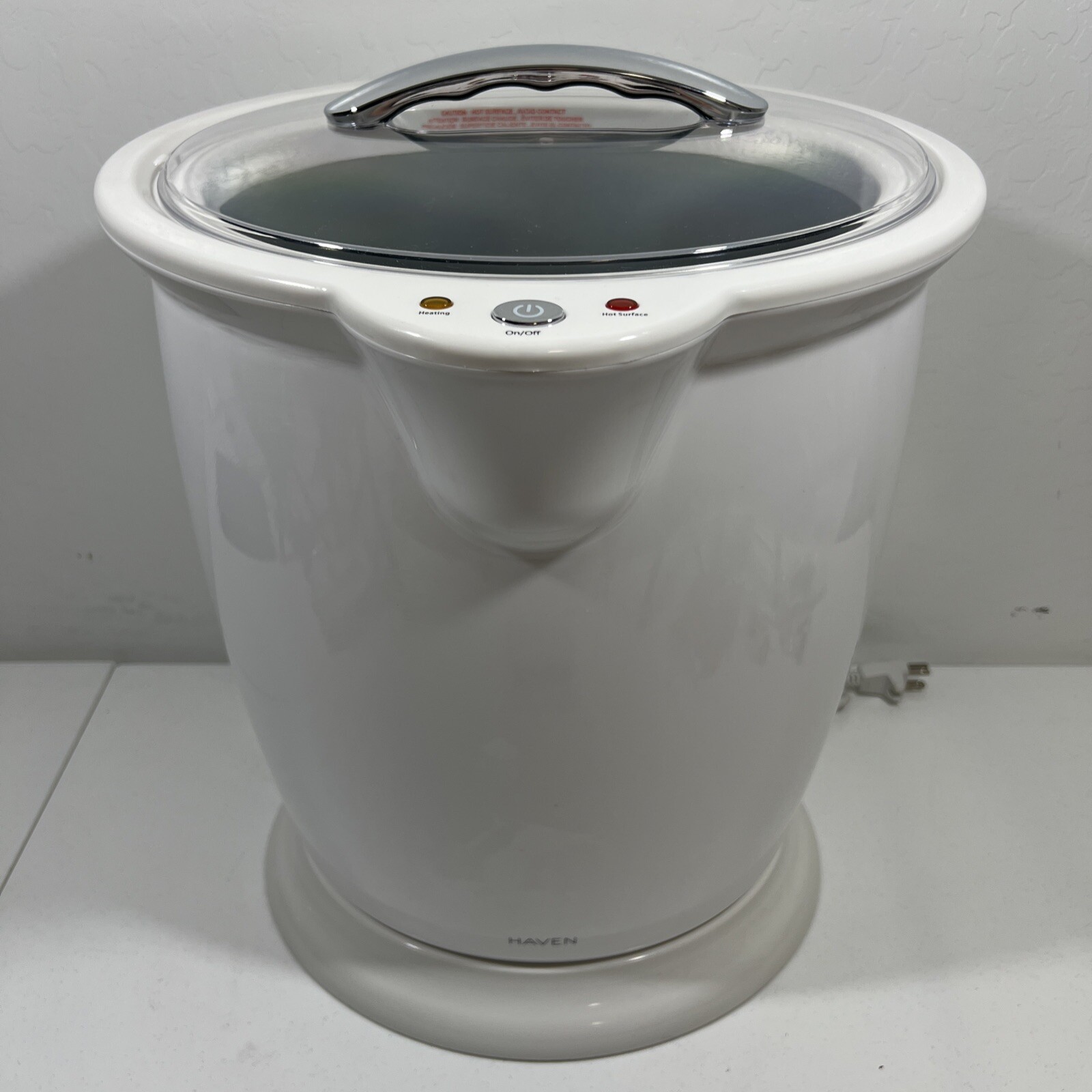 Haven TOWEL WARMER Auto Temperature Control Auto Shut-off Transparent Lid  TESTED | eBay
