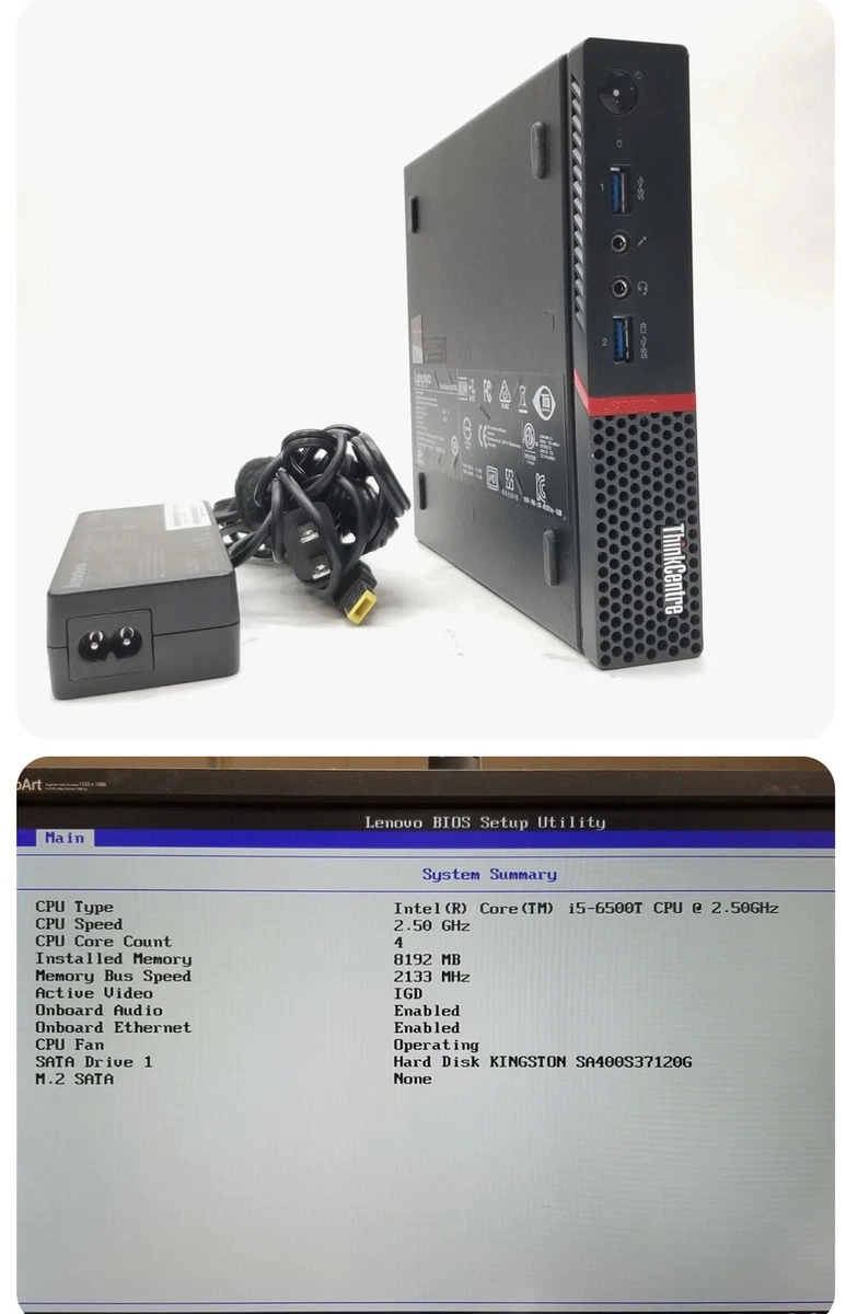 Lenovo ThinkCentre M700 Tiny PC i5-6500T 2.50GHz 8GB 240gb Win 10 P Dual Monitor