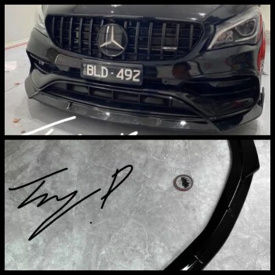 Mercedes CLA AMG Line & CLA45 Glanz Schwarz Front Splitter Spoiler Lippe 2016-2018