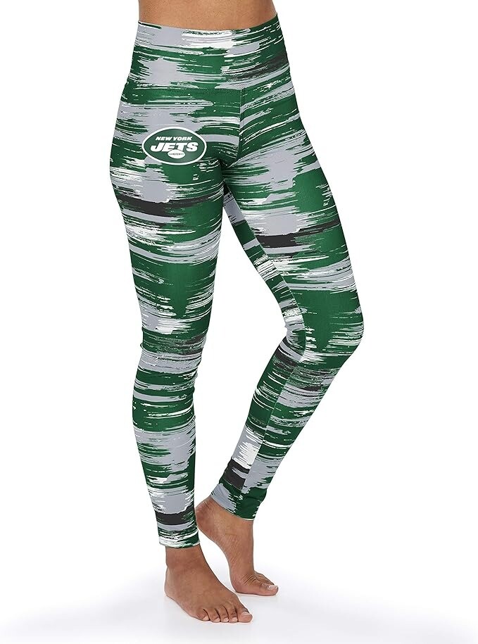 Женские леггинсы командного цвета Zubaz NFL New York Jets, окрашенные матовой краской