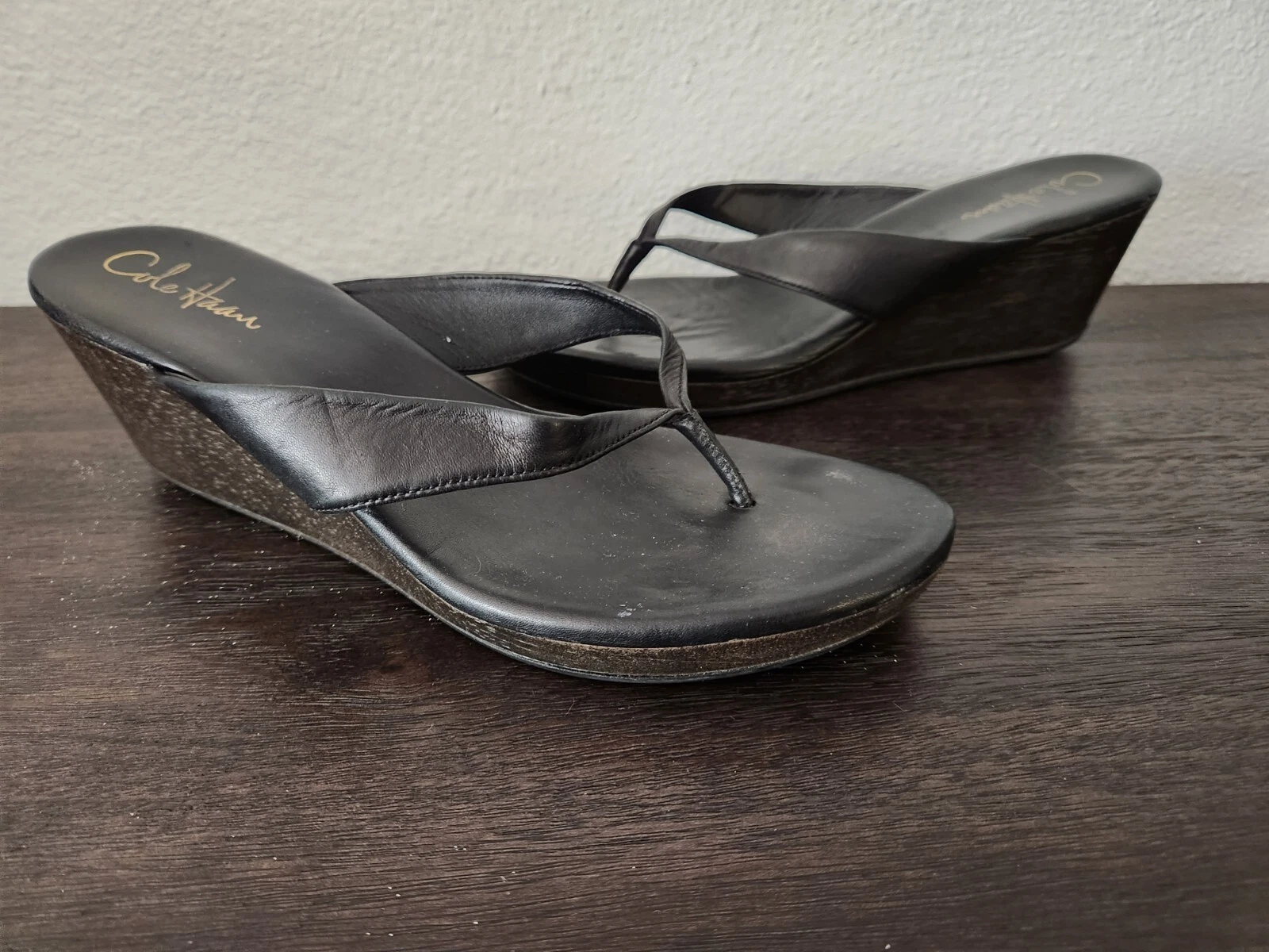 Sandali con zeppa Cole Haan NikeAir in pelle nera da donna TG 9 5 B ?