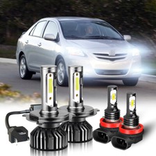 For Toyota Yaris 2006 2007-2014 Led Headlight Highlow Fog Lights 4x Bulbs Kit For Toyota Yaris 2006 2007-2014 Led Headlight Highlow Fog Lights 4x Bulbs Kit