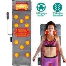 Full Body Electric Massage Mat 10 Vibration Motor 2 Heating Pad Massage Mattress