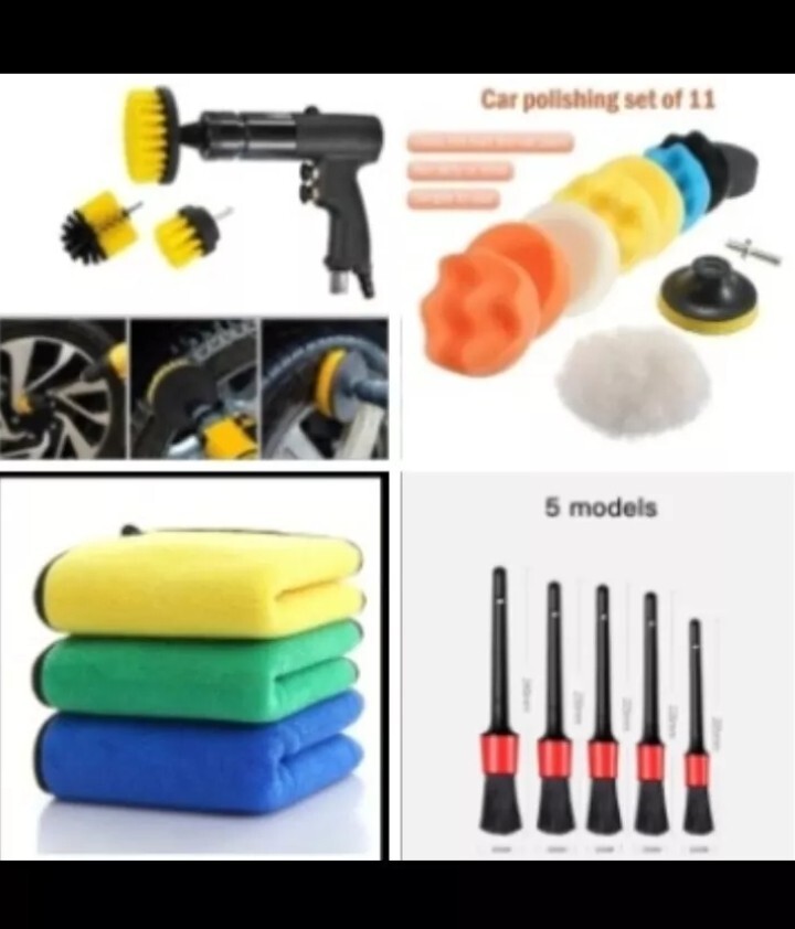 Kit nettoyage automobile 25 pièces rénovation carrosserie polissage et lustrage