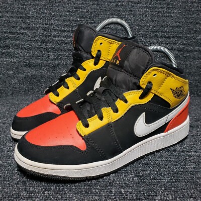 Nike Air Jordan 1 Mid SE Youth 5Y Amarillo Team Orange Shoes BQ6931-087