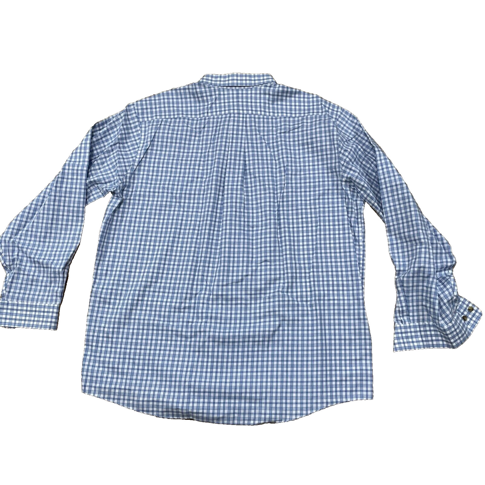 L.L. Bean Shirt Men XL Reg Blue Check Plaid Button Down Wrinkle Resist Classic
