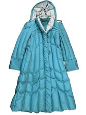 Vtg Windsor Bay Toggle Button Down Puffer Hooded Trenchcoat Jacket Womens Medium