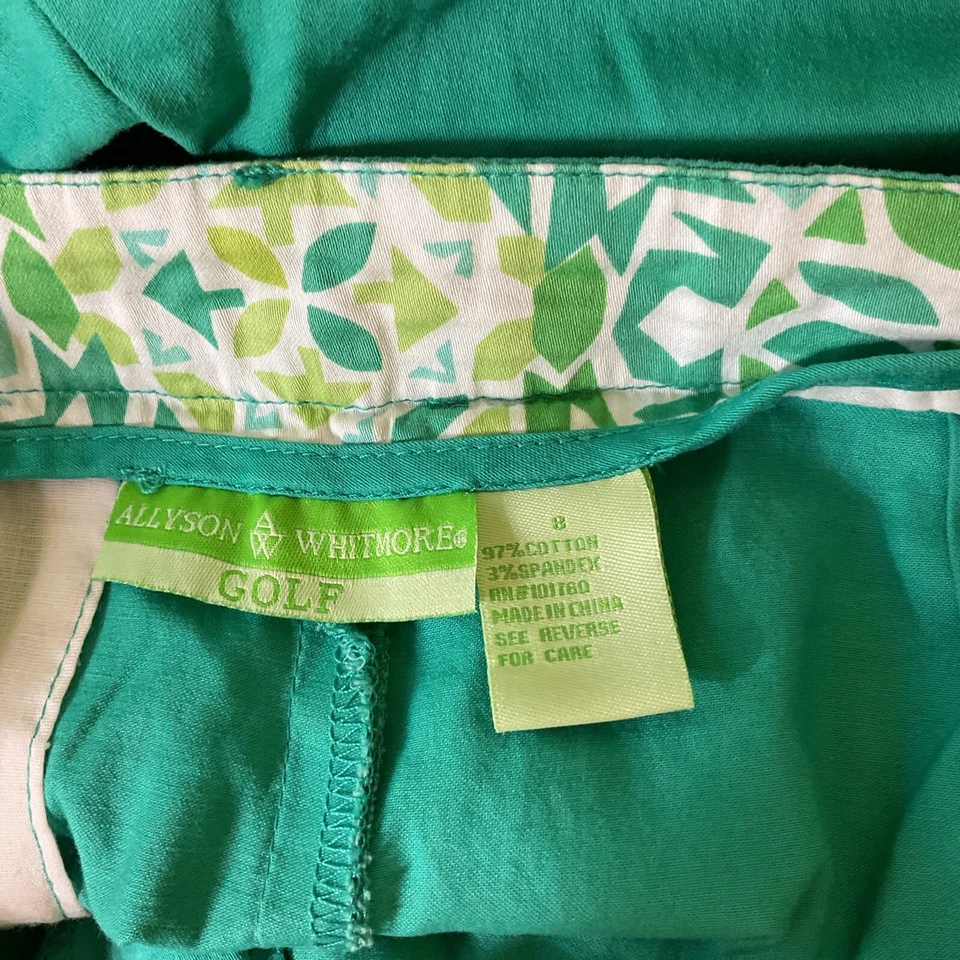 ALLYSON WHITMORE Women's Golf Shorts BRIGHT GREEN Size 8 - Image 3 of 4