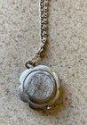 RARE VINTAGE SILVER TONE SHEFFIELD SHOCK RESISTANT WORKING PENDANT FLOWER WATCH — photo 3