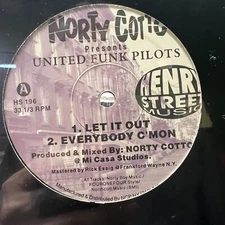 Norty Cotto Presents United Funk Pilots EP 12” Sealed 1996 House Electronic US x