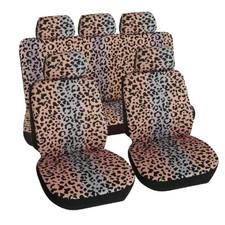 Car Seat Covers Leopard Print Front Rear Bench Full Set For Auto Truck Suv