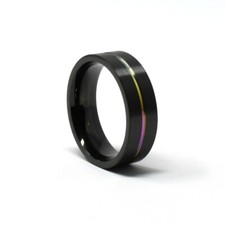 Titanium Black 8 mm Wide Durable Men's Wedding Band Size 13