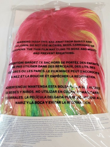Claire's/Icing Red, Green & Blue Long Wig W/Unicorn Horn Headband OSFM! BNIP! - Picture 3 of 3