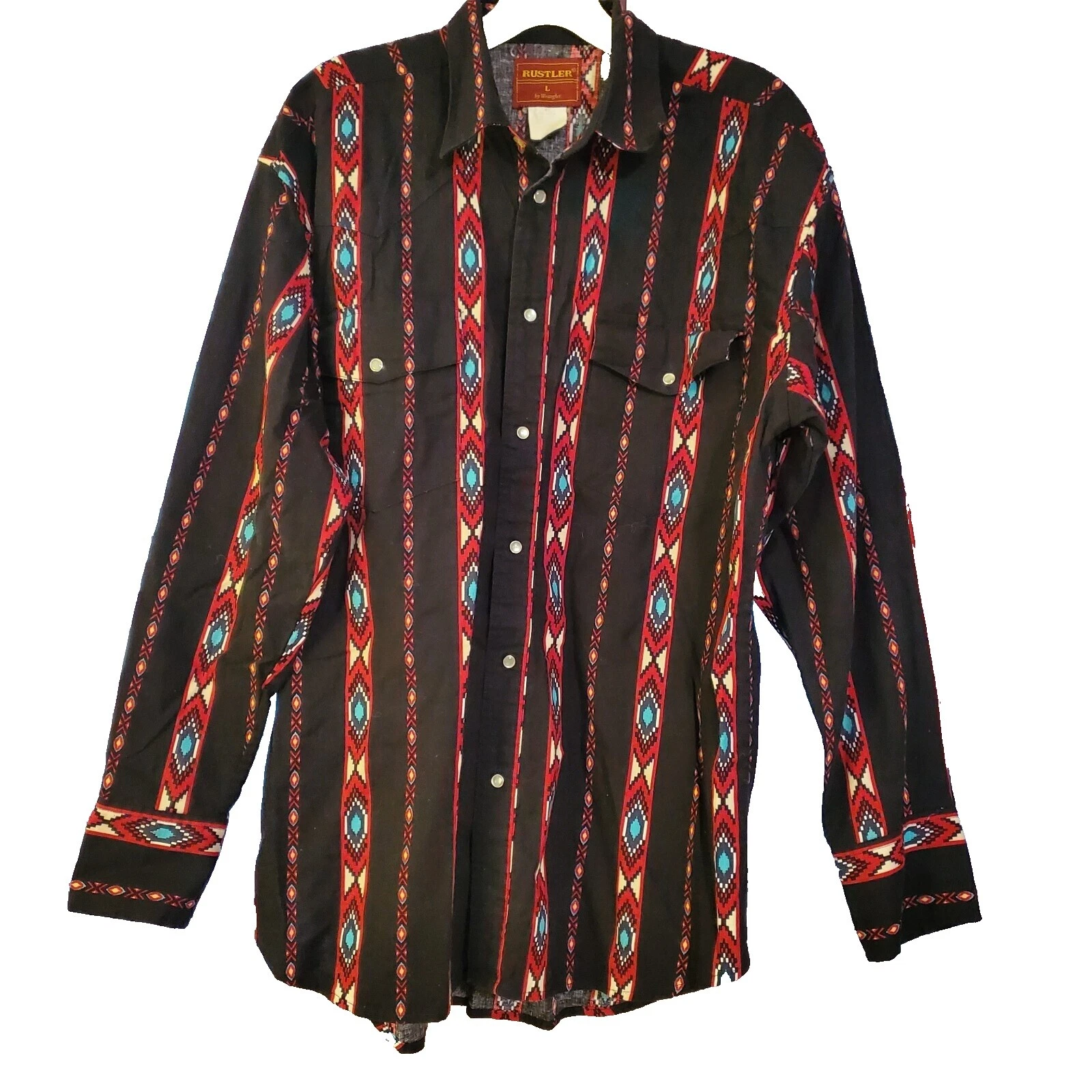 Botón Casual geométrica Rustler Algodón-Down Shirts for Men