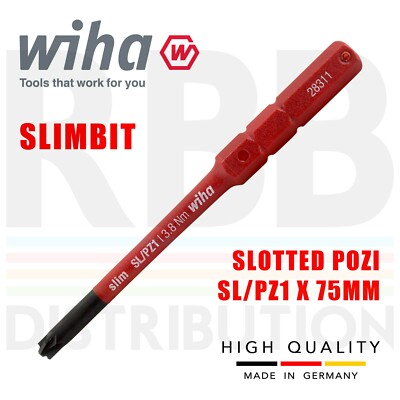Wiha 34589 Slimbit Screwdriver Plusminus Pozidrive SL PZ1 1000v VDE Electrician