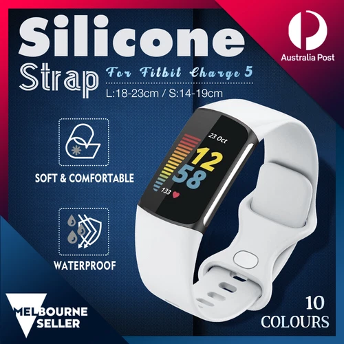 For Fitbit Charge 5 Silicone Waterproof Replacement Wristband Waist Watch Band