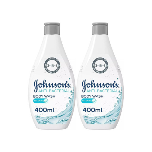2X Johnson's Body Wash, Anti-Bacterial, Sea Salts, 400ml