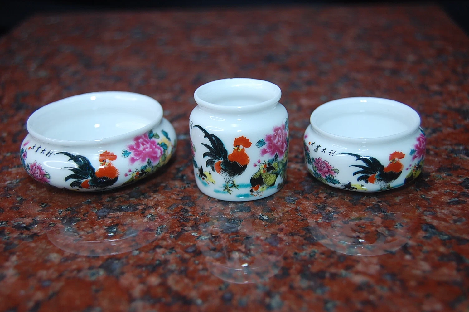 Porcelain Bird Feeders Seed/Water Cups for Chinese Bird Cage Roosters