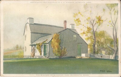 Plymouth, MASSACHUSETTS - William Crow House, 1664 -  ARTIST SIGNED:  HCD 1920