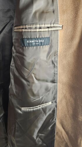 Kenneth Cole New York Mens Long Over Coat 3 Button 52R Brown - Picture 9 of 17