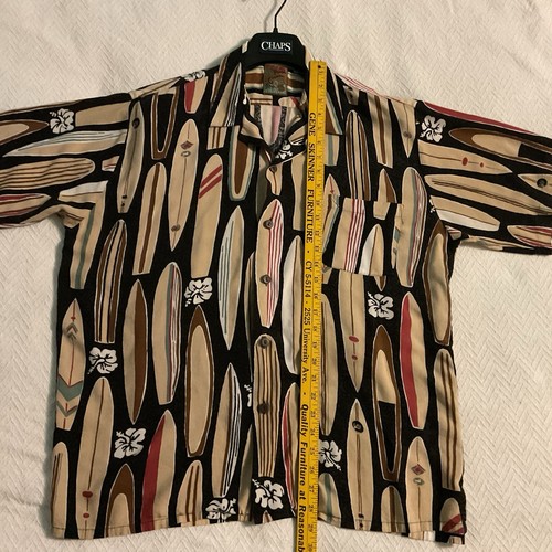 PINEAPPLE CONNECTION Surf Board Hawaiian Shirt Men’s Size Large Rayon - Picture 5 of 13