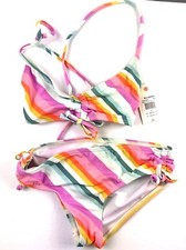 Billabong Girl  s Magic Hour Striped Two Piece Bikini Set Size 10