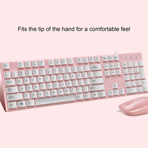 2pcs/set Usb Mouse 104 Keys Connect Tablet Usb Wired Office Keyboard Lightweight - Picture 6 of 12