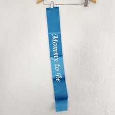 Mommy To Be Baby Shower Sash Blue White