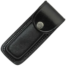 Sheath Folding Knife Black Leather Sheath One Piece Construction Fits Up To 5"