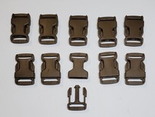 2 PC 3/4" PLASTIC STRAP BUCKLE SIDE RELEASE CLIPS WEBBING RUCKSACK COYOTE BROWN