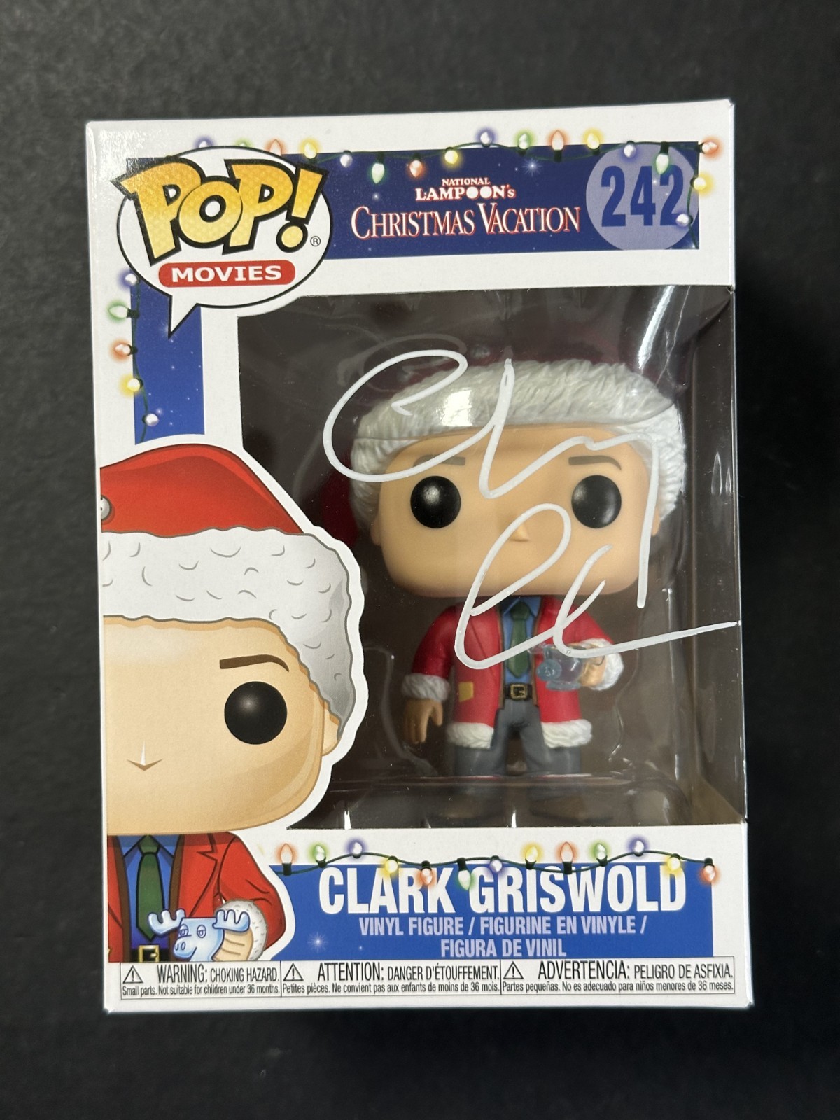 Chevy Chase Signed Christmas Vacation Clark Griswold Funko Pop #242 AUTO BASPROBSTEIN is actively accepting consignments !!