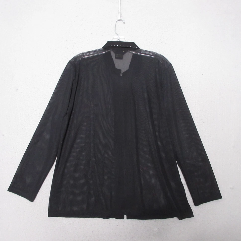 Top Valentia de colección negro transparente hada grunge vanguardista transparente caprichoso cremallera tachonada Foto 2 de 4