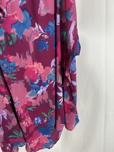 Time & True Damen Langarm Midikleid Größe 3X Bunt Blumen Kunst Cocktail - Bild 7 von 16