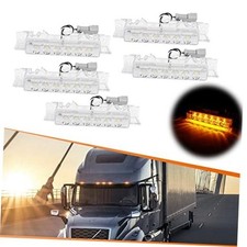 5Pcs Cab Roof Marker Lights For Volvo 2004 VN 2003-2020 Clear Lens Amber LED