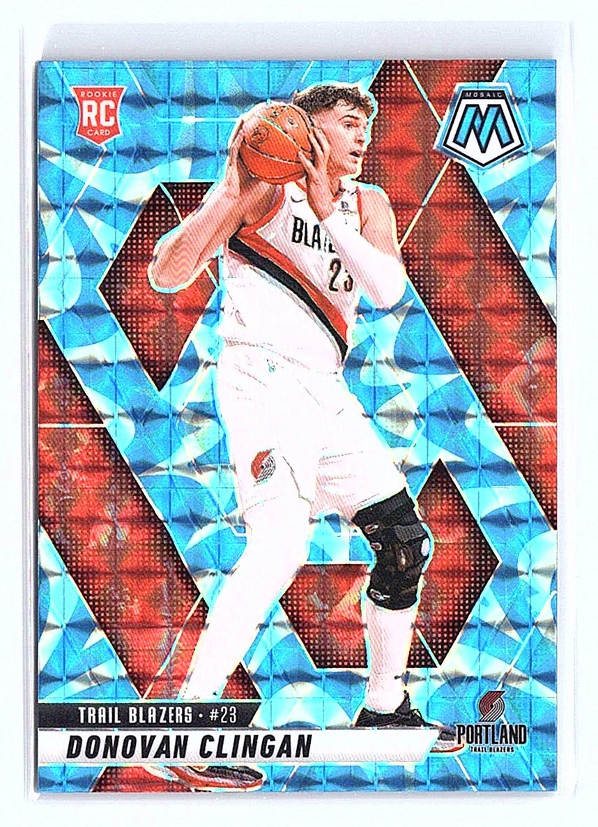 2024-25 Panini Mosaic #246 Donovan Clingan Reactive Blue Mosaic