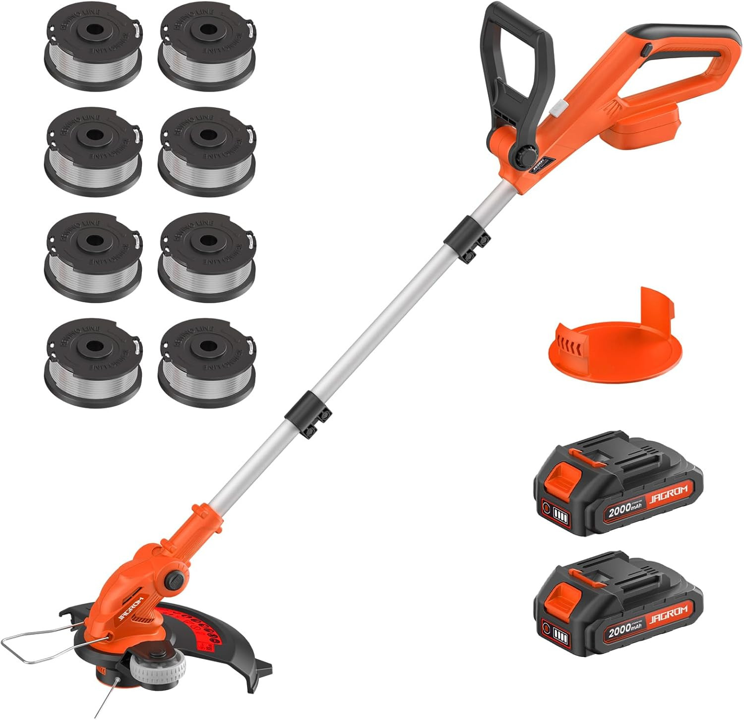Electric String Trimmer Cordless with 2X2.0Ah Battery, 20V Battery Powered 12-In