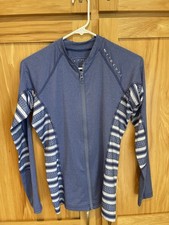 Ripcurl Trestles Long Sleeve Zip Rash Guard Top Shirt UV Protection Women  s Lg