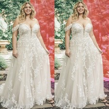 Abiti da sposa taglie forti spalle scoperte beige pizzo eleganti abiti da sposa stringati
