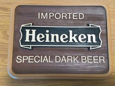 Vintage 1984 Imported Heineken Special Dark Beer Sign 12" x 9" Light weight
