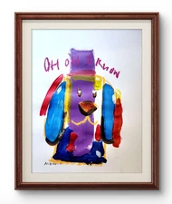 Original Art Oh OH 14x11 Abstract Expressionist Painting Paper