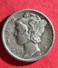 1939D US Mercury SILVER Dime "Denver" Mint! XF! Old US Coin!