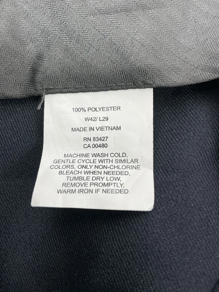 Mens Architect Dress Pants 42x29 Navy Front Pleats Expandable Waist - Image 4 of 4