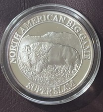 Bison N. American Hunt Club Proof Coin 1 Troy Oz .999 Fine Silver Round Buffalo 105.00 per troy oz