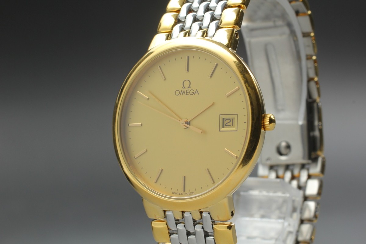 EXC+5】OMEGA De Ville Ref.1451/439 Quartz Cal.1430 Swiss Made Gold