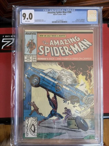 AMAZING SPIDER-MAN #306 | CGC 9.0 NEWSSTAND | TODD MCFARLANE | ACTION COMICS CVR