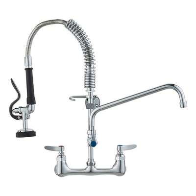 Commercial Pre-Rinse Kitchen Sink Faucet w/ Sprayer Mixer Tap 21-47in