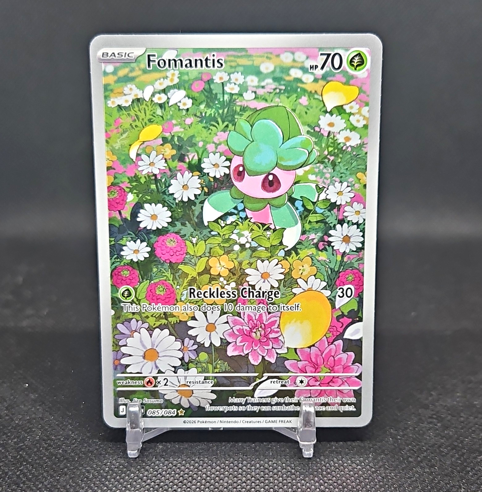 Nintendo Pokemon TCG Fomantis 085/084 Full Art Holo Illustration Rare EN 2026
