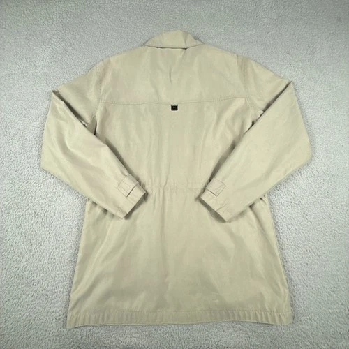 Vintage Mercedes Benz Jacket Mens Large Beige Windbreaker Coat Full Zip Lined image 3