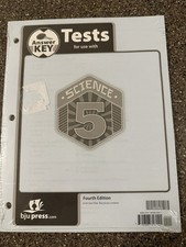 Science Tests Answer Key Grade 5, Bob Jones University, 4th Ed.