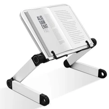 Book Stand Multifunctional Adjustable Laptop Stand Book Holder Tray with Clips E